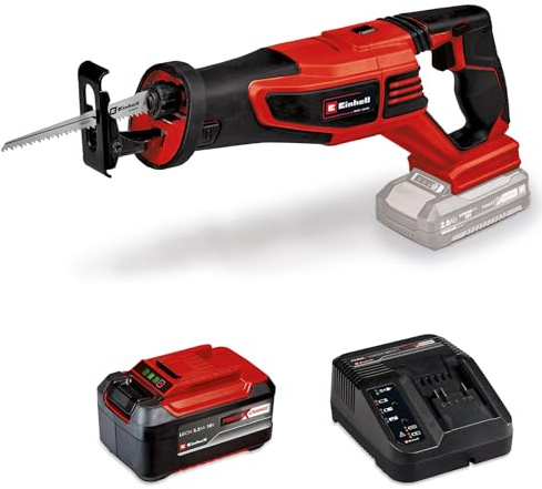 Einhell Professional Akku-Universalsäge TP-AP 18/28 Li BL Power X-Change (18 V, Brushless, 28 mm Hubhöhe, 2.500 min-1, 20 cm Schnitttiefe Holz, drehbarer Griff, inkl. 5,2 Ah Akku & Ladegerät)