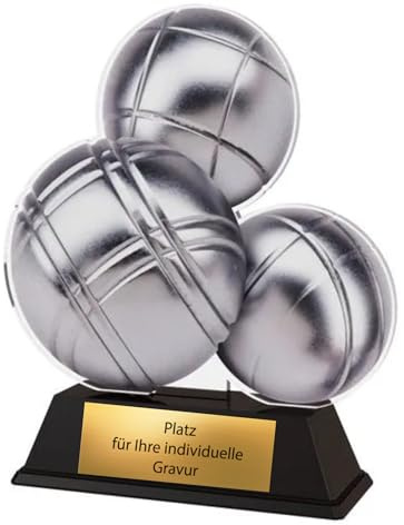 EBERiX POKALE – XS Acryl Boule Pokal 9 cm, Trophäe mit Gravurschild, Award Boulekugeln, ideal für Pétanque Turniere & Freizeitspiele, personalisierbar