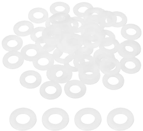 PATIKIL 50Pz Rondelle Piatte In Nylon M8 Diametro Interno 8mm Bianco | Diametro Esterno 16mm, Spessore 1.5mm, Guarnizione Rotonda In Plastica Distanziale, Per Bulloni