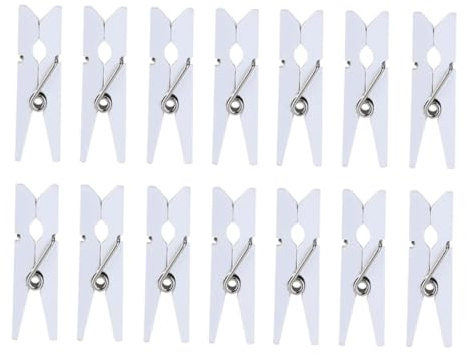 Yardenfun Mollette di Legno Bianche Mini 3,5 Cm 200 Pezzi, Clip Fotografiche Multifunzione per Messaggi e Mollette di Carta, Accessori per Decorazioni e Collage in Casa e Ufficio