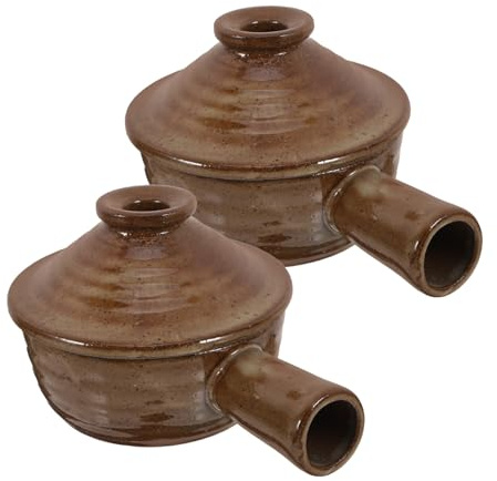Cabilock 2 Piezas Cazuela de microondas placa de microondas ollas de sopa con tapas cazuela de barro cacerola de cerámica Disgrano para hornear cubierto gres