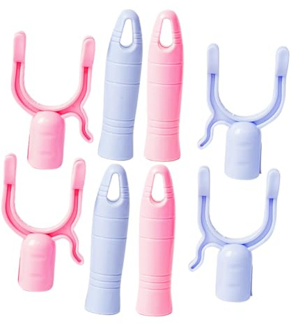 Ipetboom 4 set Forchette Ricambio Bastoni Appendiabiti Plastica Resistente per Aste Armadio e Stendini Facile da Montare e Sostituire Manopole per Bastoni Vestiti Interni Colori Rosa e Blu