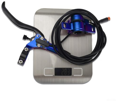 Besttoolifes Hydraulisches Scheibenbremsen-Set für elektrische Bremsen vorne und hinten, mit abgeschnittenen Bremshebeln, 160 mm, kompatible Aluminiumlegierung (blau)
