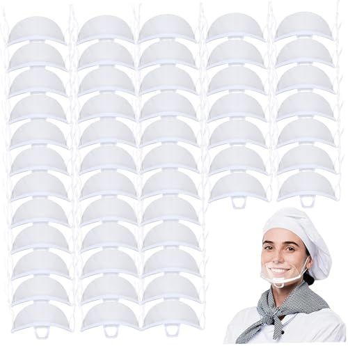 50 Stück Mundschutz, beschlagfrei, durchsichtige, transparente Maske, hygienisch gefilmter Schutz und einzeln verpackt für Restaurant, Day Spas und Salons. Mund, klare Maske, Schutz, Gesichtsschutz
