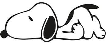 Autosticker Snoopy liegend, 8,5 x 3,5 cm - hochwertiger Vinyl Autoaufkleber im minimalistischen Design, UV beständig und waschstraßenfest, Fahrzeuge, Auto Sticker Peanuts Motiv, Heckscheibe, tradercat