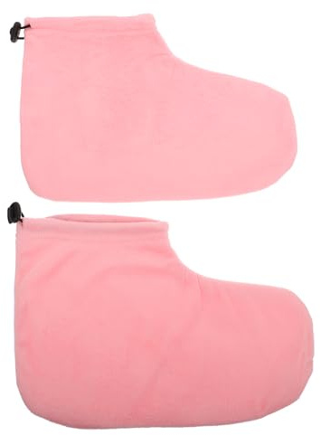 Copriscarpe per Paraffina Piedi in Cotone Peluche, 1 Paio Rosa | Uso Casa e Salone, Leggeri e Facili da Indossare, Migliorano L’assorbimento della Crema