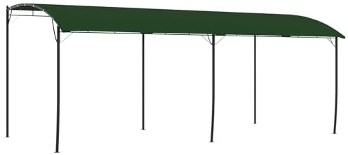 Pergola Adossée, Pergola Murale de Jardin Abri de Barbecue 6x3x2,55 m Vert Tissu et Aluminium 180