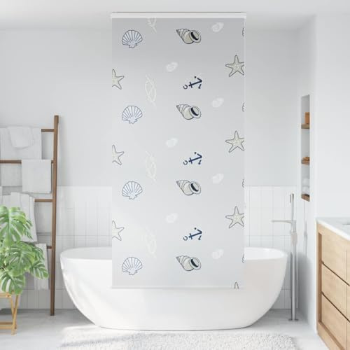 Water resistant PEVA Shower Roller Blind with Cassette Sea Star 110 x 240