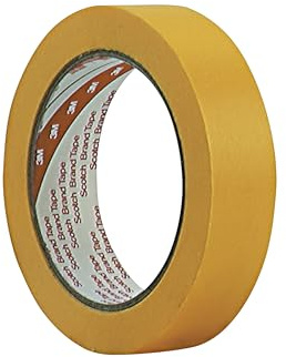 3M Ruban de masquage haute performance Scotch 244, 30 mm x 50 m, 0.08 mm | Jaune, 8 rouleaux