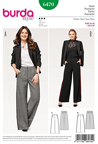 burda Schnittmuster Damen Marlenehose 6470 Gr. 34-46