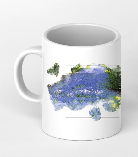 Effet de jacinthe de raisin : dessin en tasse à motif 300 ml, en céramique blanche, merveilleuse idée de cadeau ou votre nouvelle tasse préférée.