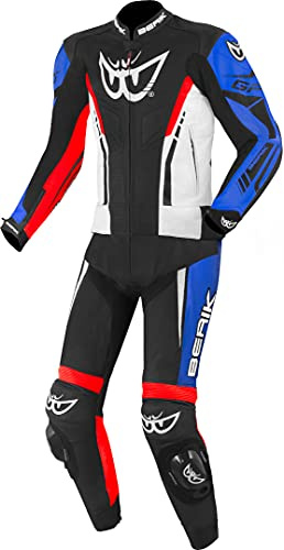 Berik Monza Combinaison en cuir de moto deux pièces, schwarz/weiß/rot/blau, 52