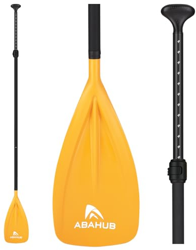 Abahub 1 x SUP-paddlar i 3 delar, lätt stående paddelåror för paddelbräda, justerbar PU-belagd axel 172 cm – 213 cm, gult plastnylonblad