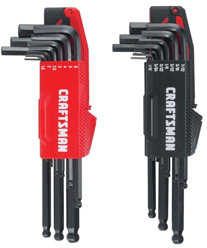 Craftsman Juego de llaves hexagonales, métricas/SAE, 20 piezas (CMHT26020), color negro