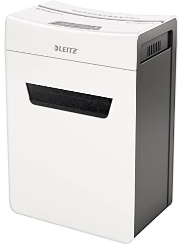 Leitz IQ 6M Premium Aktenvernichter P5, Mikroschnitt, 7-6 Blatt (70-80g/m²), Super leise, kompakt & sauber, TÜV+GS zertifiziert, 18L Behälter, für Büro & Home Office, Protect Serie, Weiß, 80950000