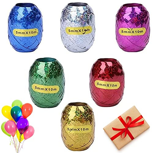 12 Rollen Basteln Glitzer Deko Band, 10m je Rolle Geschenkband, Rollen Curling Ribbon Rolle, Glitzer Ringelband, Geschenkbänder, für Luftballons Geschenkverpackung Partei Hochzeit Deko