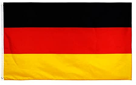 MOGADEE® Deutschland Flagge, 90 * 150cm Deutsche Fahne, Wetterfeste Deutschland Flagge mit Messingösen, Waschbar, Geeignet für Innen- und Außendekorationen und Sportveranstaltungen