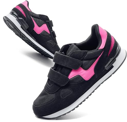 JOMIX Scarpe Donna a Strappo Sneakers Casual Sportive per Ginnastica Tennis Fitness Camminata Passeggio SD8138 (Nero Fuxia, 38)