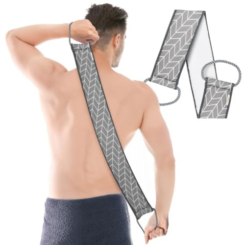 Joeji's Kitchen Natürliche Rückenwaschgurt - Doppelseitig Peeling - Rückenbürste und Duschbürste - Rückenschrubber Körperbürste für Männer und Frauen - Wohltuend für die Rücken Reinigung