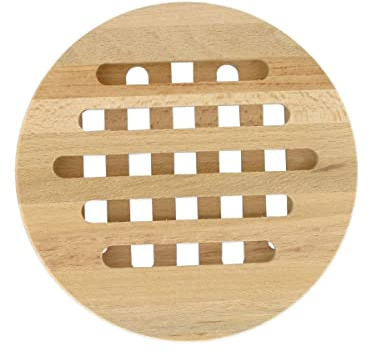 Fackelmann 3099050 Dessous de plat rond en bois, dessous de plat en bois, dessous de plat, sous plat, repose plat, Bois, 17,8 cm