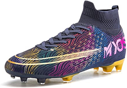 Botas de Fútbol para Hombre Zapatos de fútbol Tacos Cesped Artificial Zapatillas de Fútbol Zapatos de Fútbol Tacos Fútbol Deporte de Caña Alta Zapatos de Entrenamiento Tallas 35-45