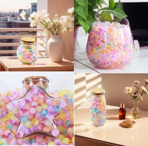 Original Kikan 10000 Pieces 3D Pastel Multi Coloured Water Beads Gel Jelly Balls Vase Filler Beads,Vase Fillers for Floating Pearls, Floating Candle Making