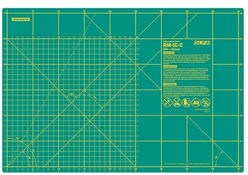 OLFA - Nähmit 30cm x 45cm Schneidematte selbstheilende doppelseitig verwendbar für Nähen, Patchwork, quilt DEHP Frei mit cm & Inch skala (S)
