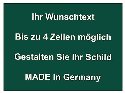 Hinweis Schild mit Wunschtext und Gravur aus Kunststoff - Personalisiertes Schild in verschiedenen Größen - 7 Farben zur Auswahl (Grün)