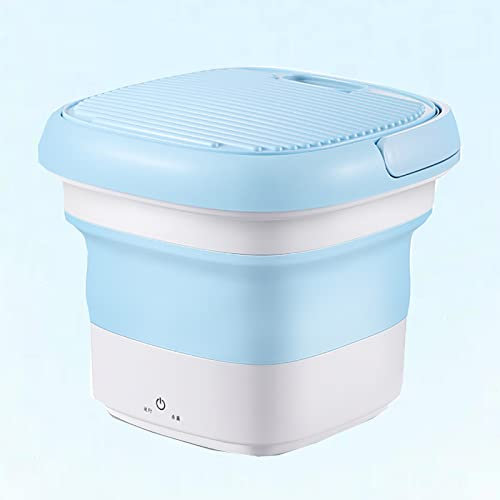 Samnuerly Foldable Portable Washing Machine Motor Automatic Clothes Washing Machines Super Silent/High Speed Turbine,Pink (Blue)