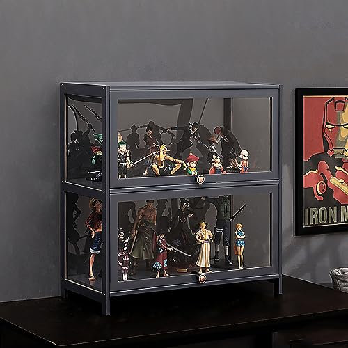 JSLJDM Vitrinenschrank Sammlervitrine Stehend Standvitrine Glasvitrine Acryl Vitrine Standvitrine Acryl Vitrine Doppeltüren Großer Kapazität Sammlervitrine Handgefertigtes Lagerregal für Waren