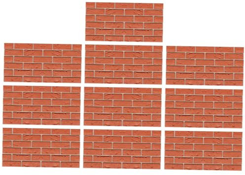 HOMSFOU 10stücke Teiliges Rotziegel Wandaufkleber Für Küche Und Badezimmer Selbstklebende Wandkunst Realistische Fliesen Dekorative Wandverkleidung Für Wohnräume Wohnzimmer Bar Und