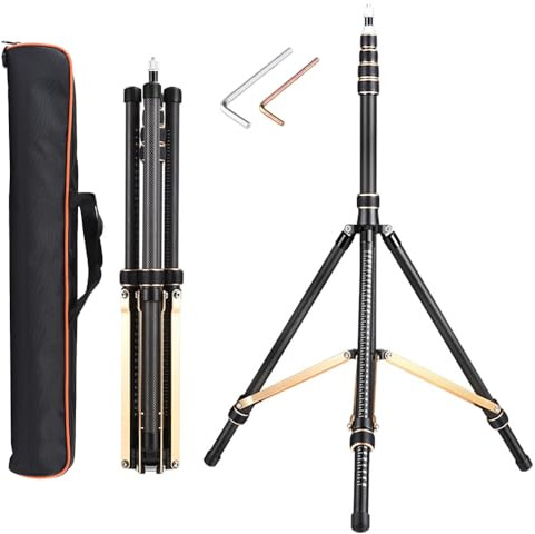 Andoer Treppiede per Fotocamera Supporto Treppiede Regolabile 252cm Treppiede in Fibra di Carbonio per Luce Video LED Luce Flash Softbox Riflettore Fotocamere Digitali Reflex