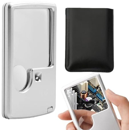 Lupa de bolsillo LED con luz LED - Lupa LED amigable para niños y personas mayores - Lupa de mapa portátil para leer libros, joyas, manuales y experimentos