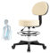 Rollhocker höhenverstellbar(45-60cm) | Rollhocker mit lehne-Ergonomische | Hochelastische Kissen für mehr Komfort - Belastbarkeit 180kg | Rollhocker mit rollen für Büro Salon Spa Bar Küche (Beige)