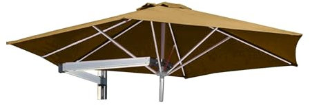 TRGCJGH Sonnenschirm Alu Ø250cm Gartenschirm Wandschirm mit Kippbarer Aluminiumstange,Balkonschirm, Sonnenschutz(250cm/8.2ft,Tan)