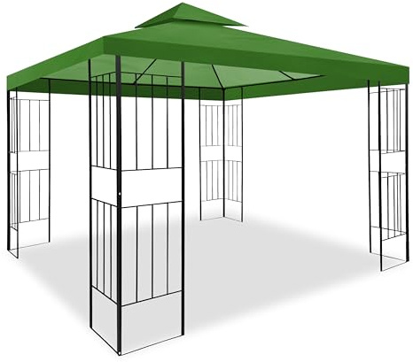 Pavillon Wasserdicht Borneo 3x3m inkl. Dach Festzelt Partyzelt (Waldgrün 07-20)