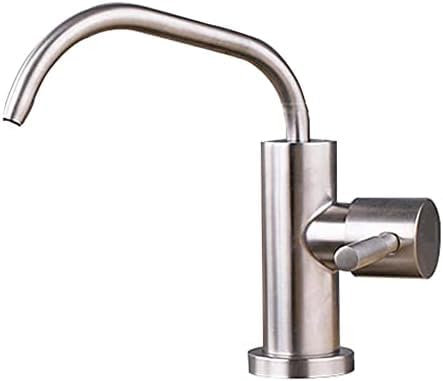 Trinkwasserfilter-Wasserhahn, 360-Grad-Drehung, Umkehrosmose-Küchenspülen-Wasserhahn, Passend Für Trinkwasserfiltersysteme 1/4''-Schwarz-A,Gebürstet
