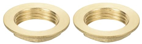 QUARKZMAN G1/2 Pipe Dado Esagonale di Bloccaggio Flangia Montaggio Dado Sottile Fissaggio Filettato Femmina Controdado per Impianti Idraulici Fissi, Ottone 2pz