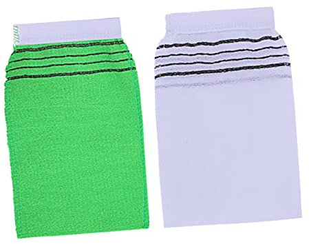 Kunstseiden Badehandschuhe mit Grober Textur Grüne 10 Stück