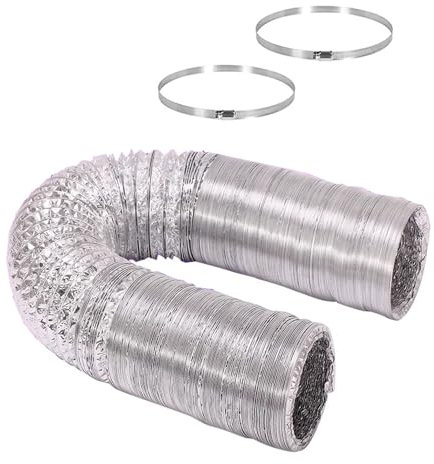 Alurohr Lüftungsschlauch Aus Aluminium Aluflexschlauch Abluftschlauch Flexibel Luftleitungen Aus Aluminium Rohr Flexschlauch Mit 2 Schlauchschellen 80/100/120/150/160/170/180/200/250/300mm(3.0m,250mm)