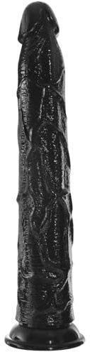 Grand gode noir, 31 cm Gode anal géant long et réaliste, pénis géant avec petit gland et ventouses, dong ultra géant pour stimulateur de point G