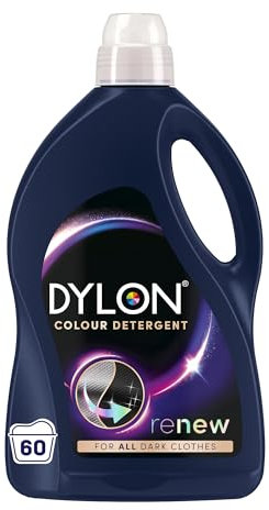 Dylon Black & Dark Detergent (60 Wash Loads), Liquid Laundry Detergent for all Black & Dark Clothes, renewing in every wash with optimal results in 10 washes