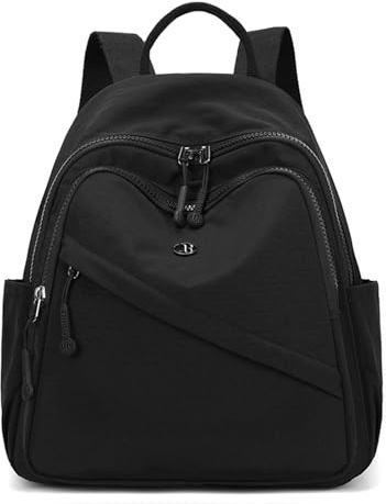 Mochila Wafybsre para mujeres, pequeña, mini mochila de nylon para viajes, bolsa de hombro, linda y ligera para damas, Negro, S