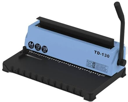 Bindegerät, A4-Linienbindemaschine, 34 quadratische Löcher, Lochstanzmaschine, 3:1-Teilung, Doppelschleifen-Drahtbinder, Büro- und Heimbindung, 4 x 4 Löcher, für A4, A5 oder kleinere Formate