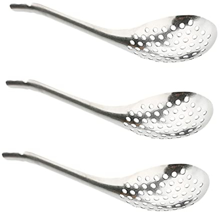 Homoyoyo Cuchara Coladora De Acero Inoxidable 304 Juego De 3 Piezas Utensilios De Cocina Para Caviar Esferificación y Separación De Yemas Para Alimentos Delicados Cocina Gourmet