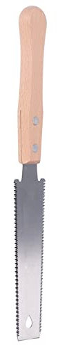 Sierra Manual de Doble Borde para Uso de la Carpintería, Cuchilla SK5 Pequeña y Ligera con Acero Alto en Carbono, Haya