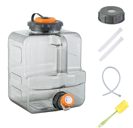 Sparkstarses 8-20L Water Container with Tap, Camping Water Canister Compatible with Electric Water Pumps, Portable Water Storage Tank for Camping, Outdoor, Fishing, Party, RV, Camper Van, Kitchen