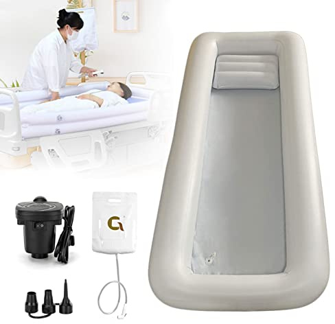 Kit doccia gonfiabile per vasca da bagno – Aiuto portatile in PVC per disabili, anziani, pazienti costretti a letto o feriti, include pompa ad aria elettrica, sacca d'acqua e cuscino d'aria