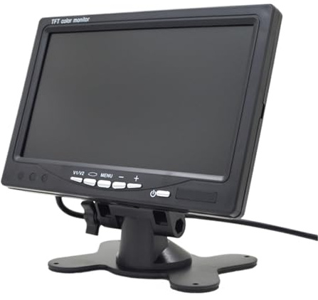 AYJYZHIAG Monitor de Coche de 7 Pulgadas, Pantalla TFT LCD, Pantalla de visión Trasera for cámara de Respaldo del vehículo, CCTV, Seguridad del hogar, vigilancia