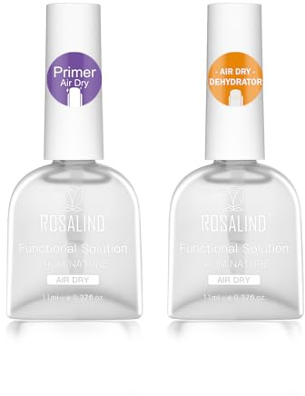 Rosealind Nagelprimer dehydrator för gelnaglar, 2 st 11 ml nagelprep bond primer uttorkare för UV-nagellack